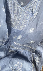 Load image into Gallery viewer, Women's Lakhnavi Handcrafted Mul Chanderi Semi - Stitched Kurta And Dupatta Set - HONC0304299