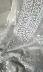 Load image into Gallery viewer, Women's Lakhnavi Handcrafted Mul Chanderi Unstitched Kurta And Dupatta Set- HONC0319539