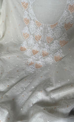 将图像加载到图库查看器中, Women's Lakhnavi Handcrafted Mul Chanderi Unstitched Kurta And Dupatta Set - HONC0319458