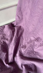 Load image into Gallery viewer, Women's Lakhnavi Handcrafted Unstitched Cotton Chikankari Kurta Dupatta Set - HONC0362880