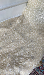 Load image into Gallery viewer, Women's Lakhnavi Handcrafted Mul Chanderi Unstitched Chikankari Full Suit - HONC0370550