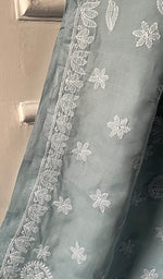 Load image into Gallery viewer, Fairoz Women's Lakhnavi Handcrafted Cotton Chikankari Saree - HONC0232514