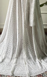 将图像加载到图库查看器中, Women's Lakhnavi Handcrafted Bridal Viscose Georgette Chikankari Lehenga Set - HONC0242217