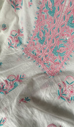 将图像加载到图库查看器中, Women's Lakhnavi Handcrafted Mul Chanderi Unstitched Kurta And Dupatta Set- HONC0366813