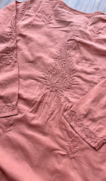 将图像加载到图库查看器中, Women's Lakhnavi Handcrafted Cotton Chikankari Kurti - NC13820