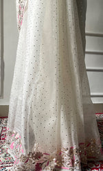 Load image into Gallery viewer, Women's Lucknowi Handcrafted Pure Organza Silk Chikankari Saree - HONC0329246