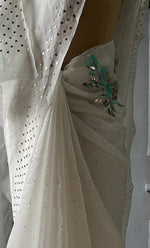 Load image into Gallery viewer, Women's Lucknowi Handcrafted Pure Organza Silk Chikankari Saree - HONC0307476