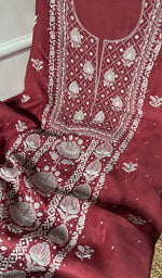 Load image into Gallery viewer, Women's Lakhnavi Handcrafted Mul Chanderi Kurta And Dupatta Set - HONC0288996