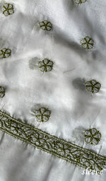 将图像加载到图库查看器中, Women's Lakhnavi Handcrafted Cotton Chikankari Unstitched Kurti Fabric - HONC0284318