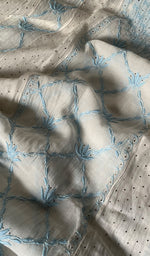 Load image into Gallery viewer, Kashish Women's Lakhnavi Handcrafted Mul Chanderi Chikankari Semi - Stitched Kurta Dupatta Set - HONC0252784