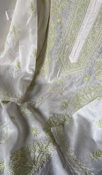 将图像加载到图库查看器中, Women's Lakhnavi Handcrafted Mul Chanderi Semi - Stitched Kurta And Dupatta Set - HONC0271139