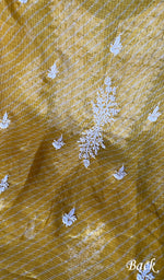 将图像加载到图库查看器中, Women's Lakhnavi Handcrafted Kota Cotton Chikankari Unstitched Kurti Fabric - HONC0268835