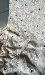 Load image into Gallery viewer, Women's Lakhnavi Handcrafted Pure Silk Georgette Chikankari Kurta and Dupatta set - HONC0833332