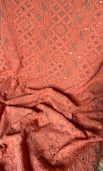 Load image into Gallery viewer, Women's Lakhnavi Handcrafted Viscose Georgette Chikankari Full Suit Material - HONC0271095