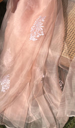 将图像加载到图库查看器中, Women's Lucknowi Handcrafted Pure Organza Silk Chikankari SAREE - HONC0251005