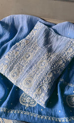 将图像加载到图库查看器中, Tripty Women's Lakhnavi Handcrafted Mul Chanderi Semi - Stitched Anarkali And Dupatta Set - HONC0351524