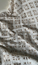 将图像加载到图库查看器中, Saima Women's Lakhnavi Handcrafted Pure Silk Georgette Chikankari  Kurti Fabric - HONC0229266