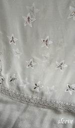 将图像加载到图库查看器中, Saima Women's Lakhnavi Handcrafted Pure Silk Georgette Chikankari  Kurti Fabric - HONC0229270