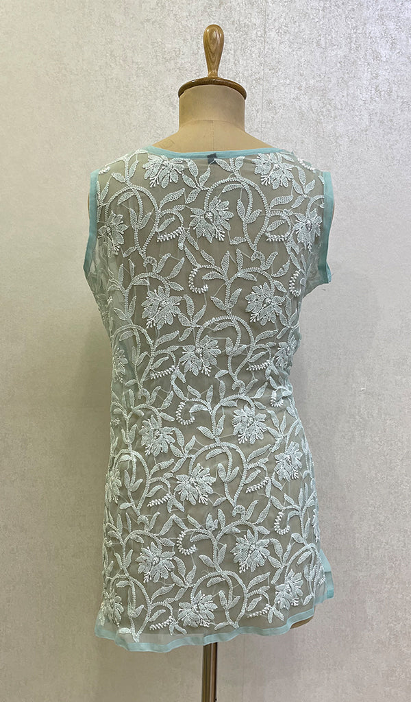 Women's Lucknowi Handcrafted Faux-Georgette Chikankari Top- HONC0140438