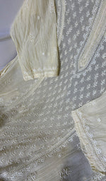 Load image into Gallery viewer, Women's Lakhnavi Handcrafted Mul Chanderi Semi - Stitchd Kurta And Dupatta Set - HONC0322125