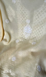 将图像加载到图库查看器中, Women's Lakhnavi Handcrafted Cotton Chikankari Unstitched Kurti Fabric - HONC0302643