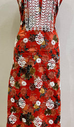 Load image into Gallery viewer, Women's Lakhnavi Handcrafted Cotton Chikankari Unstitched Kurti Fabric - HONC0180630