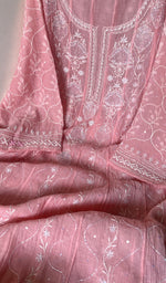 将图像加载到图库查看器中, Laiba Women's Lakhnavi Handcrafted Mul Chanderi Semi - Stitched Anarkali And Dupatta Set - HONC0275208