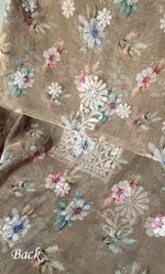 将图像加载到图库查看器中, Disha Women's Lakhnavi Handcrafted Organza Chikankari Unstitched Kurti Fabric - HONC0332153