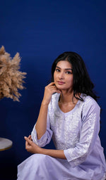 Load image into Gallery viewer, Nargish Women's Lucknowi Handcrafted Cotton Chikankari Kurti - HONC0171354