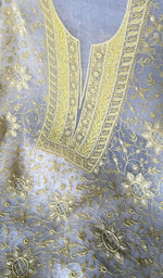 Load image into Gallery viewer, Women's Lakhnavi Handcrafted Pure Organza Chikankari Unstitched Kurta And Dupatta Set- HONC0316459
