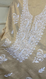 将图像加载到图库查看器中, Women's Lakhnavi Handcrafted Tissue Chanderi Unstitched Chikankari Kurta And Dupatta Set - HONC0322415