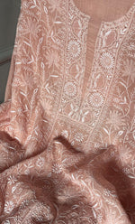 Load image into Gallery viewer, Women's Lakhnavi Handcrafted Mul Chanderi Unstitched Kurta And Dupatta Set- HONC0273557