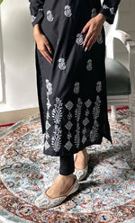 Load image into Gallery viewer, Women's Lucknowi Handcrafted Cotton Chikankari Kurti - HONC0330776