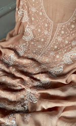 Load image into Gallery viewer, Women's Lakhnavi Handcrafted Mul Chanderi Unstitched Kurta And Dupatta Set- HONC0312988