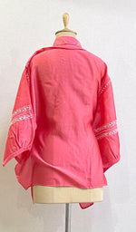 将图像加载到图库查看器中, Fiza Women's Lakhnavi Handcrafted Chanderi Silk Semi- Stitched Chikankari Top - HONC0201379