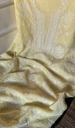 Load image into Gallery viewer, Women's Lakhnavi Handcrafted Mul Chanderi Unstitched Kurta And Dupatta Set - HONC0280845