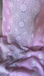 将图像加载到图库查看器中, Women's Lucknowi Handcrafted Faux-Georgette Unstitched Chikankari Suit Material - HONC0348788