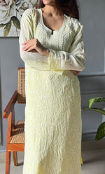 将图像加载到图库查看器中, Women's Lakhnavi Handcrafted Viscose Georgette Chikankari Kurti- HONC0290136