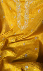将图像加载到图库查看器中, Lucknowi Handcrafted Munga Silk Chikankari Unstitched Men's Kurta Fabric - HONC0302387