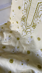 Load image into Gallery viewer, Women's Lakhnavi Handcrafted Unstitched Cotton Chikankari Suit Material - HONC0351040