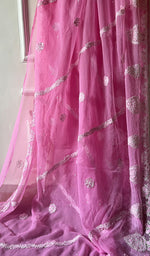 将图像加载到图库查看器中, Samaira Women's Lucknowi Handcrafted Faux-Georgette Chikankari Saree - HONC0223875