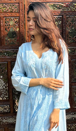 Load image into Gallery viewer, Aleena Women's Lucknowi Handcrafted Muslin Chikankari Kurti - HONC0209081