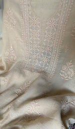 Load image into Gallery viewer, Women's Lakhnavi Handcrafted Mul Chanderi Unstitched Chikankari Full Suit Material - HONC0345053