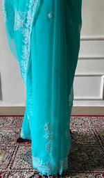 Load image into Gallery viewer, Samaira Women's Lucknowi Handcrafted Faux-Georgette Chikankari Saree - HONC0348734