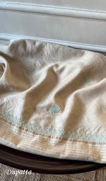 将图像加载到图库查看器中, Women's Lakhnavi Handcrafted Unstitched Munga Silk Chikankari Kurta And Dupatta Set- HONC0280936