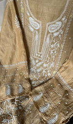 Load image into Gallery viewer, Women's Lakhnavi Handcrafted Mul Chanderi Semi - Stitched Kurta And Dupatta Set - HONC0293242