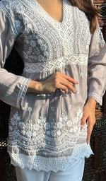 Load image into Gallery viewer, Alshifa Women's Lakhnavi Handcrafted Modal Cotton Chikankari Top - HONC0266101