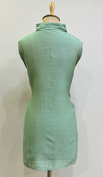 将图像加载到图库查看器中, Fiza Women's Lakhnavi Handcrafted Chanderi Silk Semi- Stiched Chikankari Top - HONC0227630