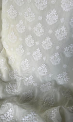 Load image into Gallery viewer, Women's Lakhnavi Handcrafted Unstitched Cotton Chikankari Suit Material - HONC0317378