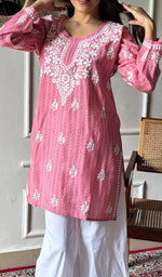 Load image into Gallery viewer, Sezuka Women's Lakhnavi Handcrafted Cotton Chikankari Top - HONC0350786